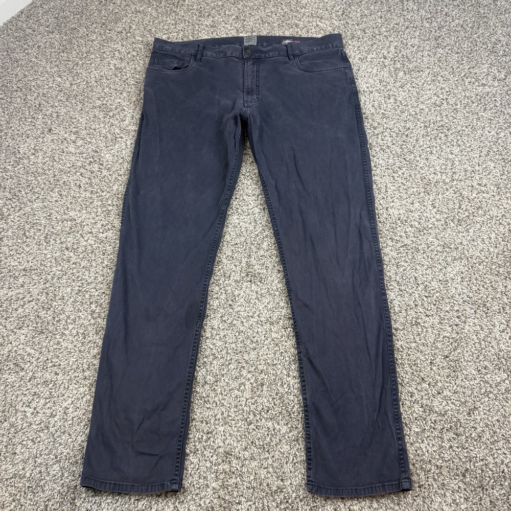 Faherty Comfort Twill 5 Pocket Chino Pants Mens 38x33 Navy Blue Organic Cotton